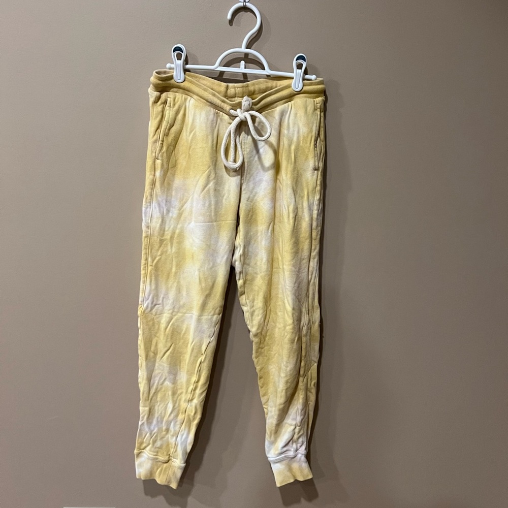 Universal Thread Tie Dye Yellow White Small Sweatpants Adjustable Tie waist